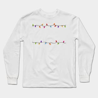 Colorful Christmas light bulb frame Long Sleeve T-Shirt